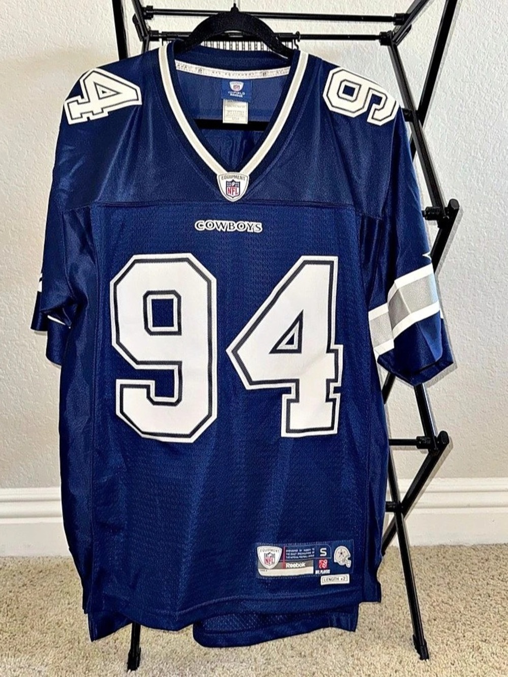 Reebok DeMarcus Ware Dallas Cowboys NFL Equipment Jersey Mens Small #94 Navy